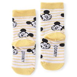 Cute Walk by Babyhug Non Terry Anti Bacterial Ankle Length Socks Mickey Mouse Family Design Pack of 3 - Multicolour