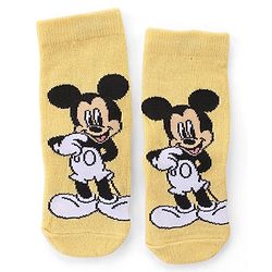 Cute Walk by Babyhug Non Terry Anti Bacterial Ankle Length Socks Mickey Mouse Family Design Pack of 3 - Multicolour