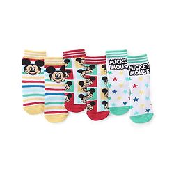 Cute Walk by Babyhug Non Terry Anti Bacterial Ankle Length Socks Mickey Mouse Family Graphics Pack of 3 - Multicolour