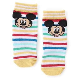 Cute Walk by Babyhug Non Terry Anti Bacterial Ankle Length Socks Mickey Mouse Family Graphics Pack of 3 - Multicolour
