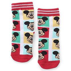 Cute Walk by Babyhug Non Terry Anti Bacterial Ankle Length Socks Mickey Mouse Family Graphics Pack of 3 - Multicolour