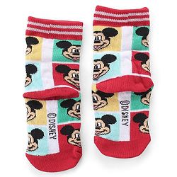 Cute Walk by Babyhug Non Terry Anti Bacterial Ankle Length Socks Mickey Mouse Family Graphics Pack of 3 - Multicolour