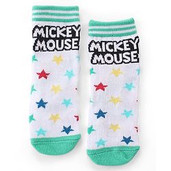 Cute Walk by Babyhug Non Terry Anti Bacterial Ankle Length Socks Mickey Mouse Family Graphics Pack of 3 - Multicolour