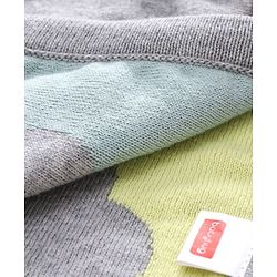 Babyhug Premium Knitted Cotton All Season Blanket Cloud Print - Grey Multicolour