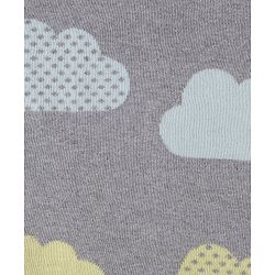 Babyhug Premium Knitted Cotton All Season Blanket Cloud Print - Grey Multicolour