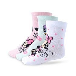 Cute Walk by Babyhug Non Terry Anti Bacterial Ankle Length Socks Disney Minnie Mouse Family Graphics Pack of 3 - Multicolour