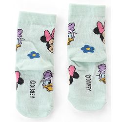 Cute Walk by Babyhug Non Terry Anti Bacterial Ankle Length Socks Disney Minnie Mouse Family Graphics Pack of 3 - Multicolour