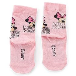 Cute Walk by Babyhug Non Terry Anti Bacterial Ankle Length Socks Disney Minnie Mouse Family Graphics Pack of 3 - Multicolour