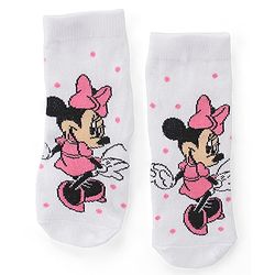 Cute Walk by Babyhug Non Terry Anti Bacterial Ankle Length Socks Disney Minnie Mouse Family Graphics Pack of 3 - Multicolour