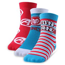 Cute Walk by Babyhug Non Terry Anti Bacterial Ankle Length Socks Marvel Avengers Graphics Pack of 3 - Multicolour