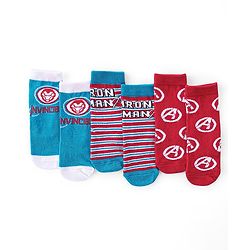 Cute Walk by Babyhug Non Terry Anti Bacterial Ankle Length Socks Marvel Avengers Graphics Pack of 3 - Multicolour