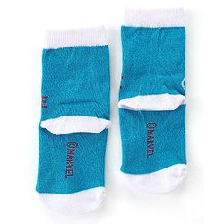 Cute Walk by Babyhug Non Terry Anti Bacterial Ankle Length Socks Marvel Avengers Graphics Pack of 3 - Multicolour