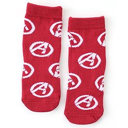 Cute Walk by Babyhug Non Terry Anti Bacterial Ankle Length Socks Marvel Avengers Graphics Pack of 3 - Multicolour