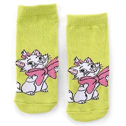 Cute Walk by Babyhug Disney  Cotton Blend Knit  Anti-Bacterial   Ankle Length Socks Aristocats Marie Graphics Pack of 3 - Multicolour