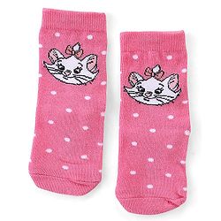 Cute Walk by Babyhug Disney  Cotton Blend Knit  Anti-Bacterial   Ankle Length Socks Aristocats Marie Graphics Pack of 3 - Multicolour