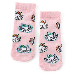 Cute Walk by Babyhug Disney  Cotton Blend Knit  Anti-Bacterial   Ankle Length Socks Aristocats Marie Graphics Pack of 3 - Multicolour