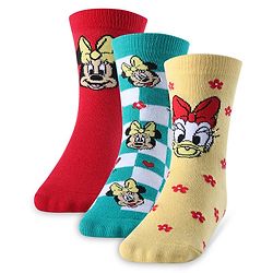 Cute Walk by Babyhug Disney   Cotton Blend Knit  Anti-Bacterial Ankle Length Socks Minnie Mouse Family Graphics Pack of 3 - Multicolour