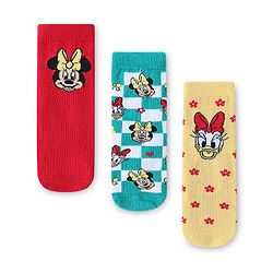 Cute Walk by Babyhug Disney   Cotton Blend Knit  Anti-Bacterial Ankle Length Socks Minnie Mouse Family Graphics Pack of 3 - Multicolour