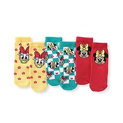 Cute Walk by Babyhug Disney   Cotton Blend Knit  Anti-Bacterial Ankle Length Socks Minnie Mouse Family Graphics Pack of 3 - Multicolour