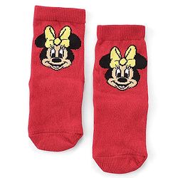 Cute Walk by Babyhug Disney   Cotton Blend Knit  Anti-Bacterial Ankle Length Socks Minnie Mouse Family Graphics Pack of 3 - Multicolour