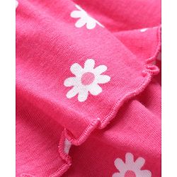 Babyhug Cotton Knit Sleeveless Tiered Top with Floral Print - Pink