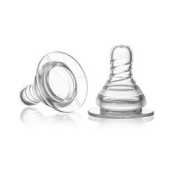Babyhug Slow Flow Silicone Nipples Pack of 2 - Transparent