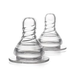 Babyhug Slow Flow Silicone Nipples Pack of 2 - Transparent