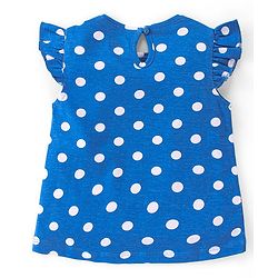 Babyhug Cotton Knit Frill Sleeves Tops with Polka Dot Floral & Text Graphics - Multicolour