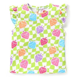 Babyhug Cotton Knit Half Sleeves T-Shirts Strawberry & Polka Dot Graphics Pack of 2 - Multicolour