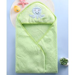 Babyhug Terry Hooded Towel Octopus Print L 76 x B 76 cm - Green