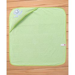 Babyhug Terry Hooded Towel Octopus Print L 76 x B 76 cm - Green