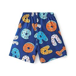 Babyhug Cotton Knit Single Jersey Half Sleeves Night Suit With Text Print - Blue