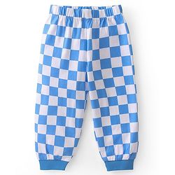 Babyhug Cotton Knit Single Jersey Half Sleeves Night Suit With F1 Racing Print - Blue