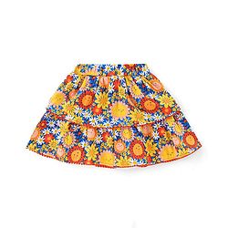 Babyhug 100% Cotton Knit Sleeveless Top & Skirt Set Floral Print- Multicolor