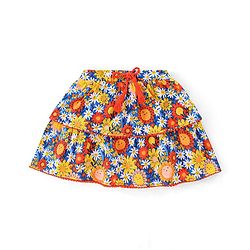 Babyhug 100% Cotton Knit Sleeveless Top & Skirt Set Floral Print- Multicolor