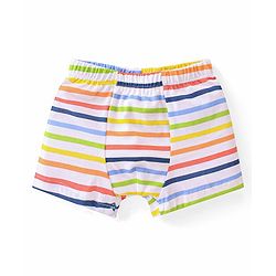 Babyhug 100% Cotton Knit Trunks Car Prints Pack of 3- White & Blue