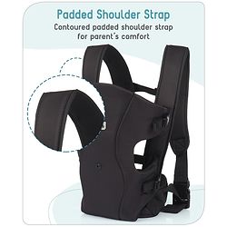 Babyhug  Elegant 3-in-1 Baby Carrier: Lightweight, Breathable fabric, Ergonomic design, Padded straps, Waist belt, 3 carry positions (inward, outward, back), Adjustable seat, Washable cover, Supports up to 15 kg- Grey