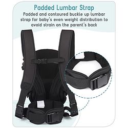 Babyhug  Elegant 3-in-1 Baby Carrier: Lightweight, Breathable fabric, Ergonomic design, Padded straps, Waist belt, 3 carry positions (inward, outward, back), Adjustable seat, Washable cover, Supports up to 15 kg- Grey