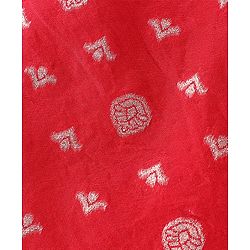 Babyhug Woven Sleeveles Brocade Choli with Lehenga and Dupatta Set -Red