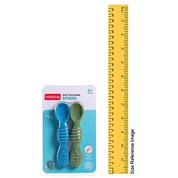 Babyhug Silicone Spoon with Flexible Soft Tip - Green & Blue