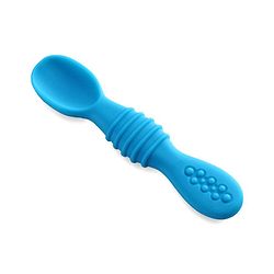 Babyhug Silicone Spoon with Flexible Soft Tip - Green & Blue