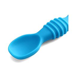 Babyhug Silicone Spoon with Flexible Soft Tip - Green & Blue