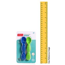 Babyhug Silicone Spoon with Flexible Soft Tip - Green & Blue