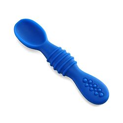 Babyhug Silicone Spoon with Flexible Soft Tip - Green & Blue