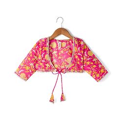 Babyhug 100% Cotton Woven Ethnic Dresses and Jacket with 3/4th Sleeves and Floral Print in Pink for 3-6 Months