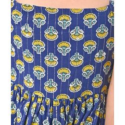 Babyhug 100% Woven Cotton Sleeveless Singlet Ethnic Dress with Floral Print-  Navy Blue