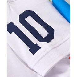 Babyhug Cotton Knit Half Sleeves Striped Polo Tee- White