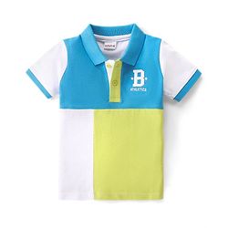 Babyhug Cotton Half Sleeves Cut & Sew Polo T-Shirt With Embroidery - Multicolor