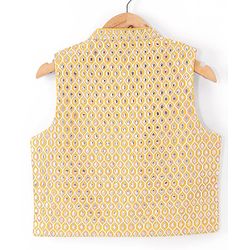 Babyhug Woven Full Sleeves Solid Kurta Pyjama Set With Mirror Embroided Jacket  -Orange