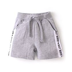 Babyhug 100% Cotton Knit Single Jersey Half Sleeves T-Shirt & Shorts With Text & Animals Print - Blue & Grey